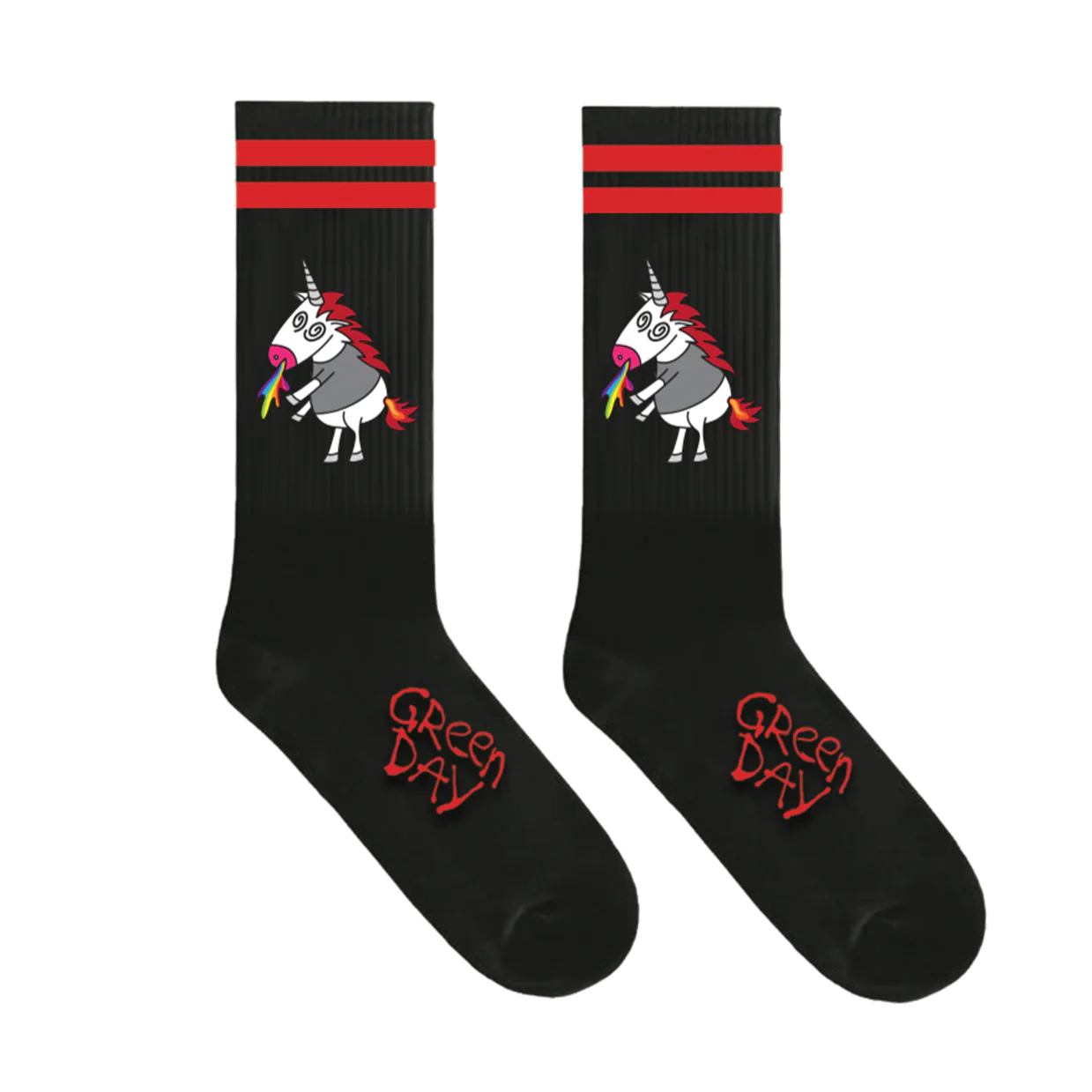 Custom Woven Black Unicorn Socks